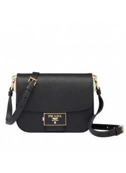 P.rada Embleme Bag In Black Saffiano Leather High